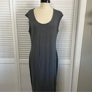 Garnet Hill Charcoal Midi Dress